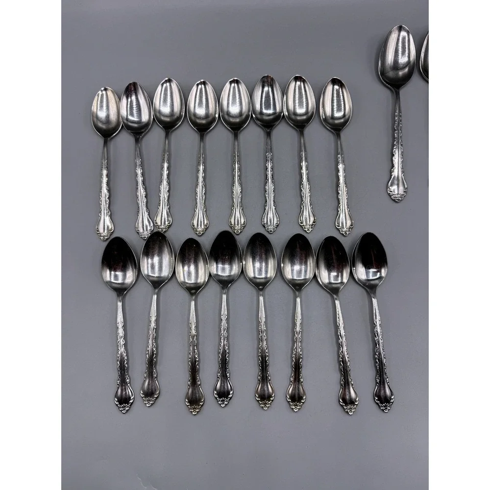 International Stainless Deluxe Gigi Spoon Set 20pc 16 Teaspoon 4 Soup Spoon